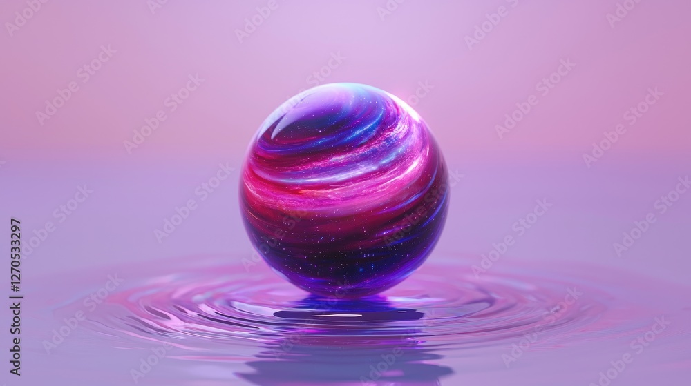 Poster floating colorful marble abstract art digital creation minimalist environment close-up view cosmic c