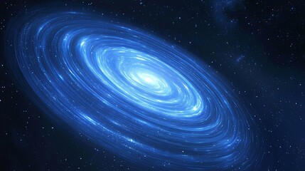 Stunning Blue Spiral Galaxy Under Twinkling Starry Sky