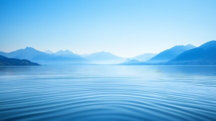 Serene Blue Lake Mountainscape Under a Clear Sky