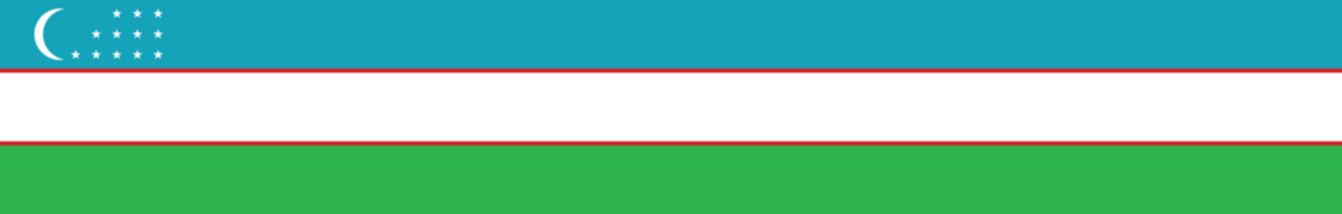 Obraz premium Flag of Uzbekistan. Uzbekistan flag long banner digital vector illustration
