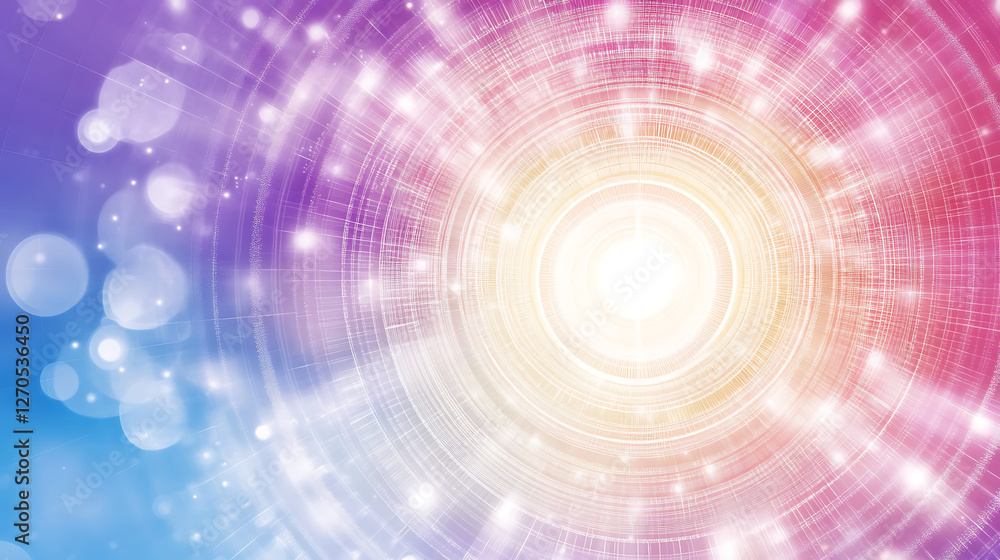 Aufkleber abstract concentric circles with sparkling lights design in pastel colors backdrop for graphics