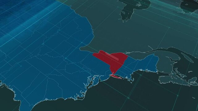 Zoom in to the map of New York state, with text and textless