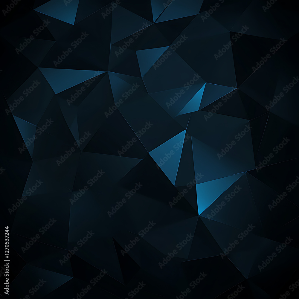 Poster abstract deep blue geometric shapes creating low poly design illusion dark elegant texture backgroun