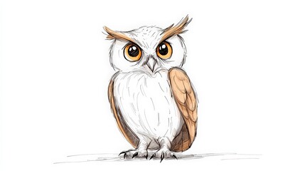 Naklejka premium Captivating owl with big eyes and long neck natures majestic bird in stunning detail