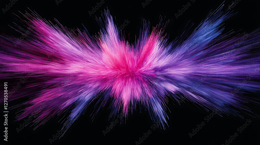 Aufkleber abstract explosion of vivid colors on black backdrop for dynamic visual effect and striking impressi