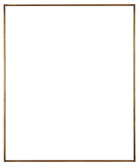 Narrow gold picture frame on a transparent background, in PNG format.