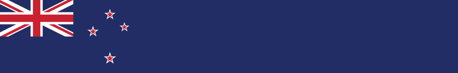 Flag of New Zealand. New Zealand flag long banner digital vector illustration