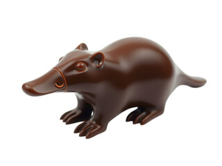 the thoughtful, introspective pose of the chocolate platypus
isolated on transparent background 