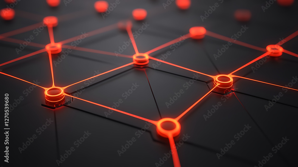 Poster abstract futuristic glowing network interconnection background design for artificial intelligence