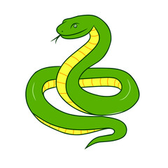 green snake vector illustration