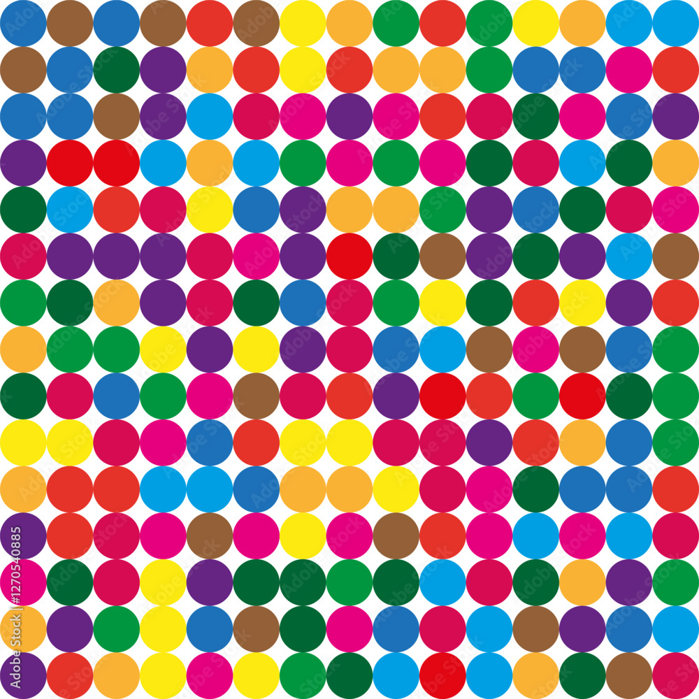 Poster colorful circle pattern. bright round dots. seamless polka design. multicolor abstract texture.