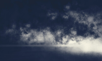 Empty fog room with floor Abstract stage of dark room concrete floor stage background