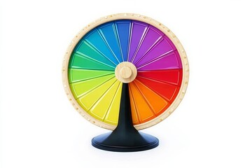 Obraz premium Rainbow Color Wheel 3D Render Game of Chance, Spinning Wheel, Lucky Prize Game, 3D render