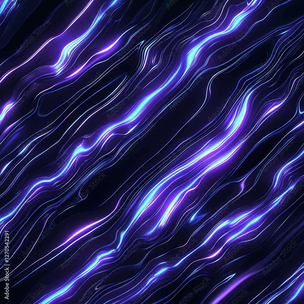 Poster abstract glowing wavy lines dark background texture modern design cyberpunk style backdrop