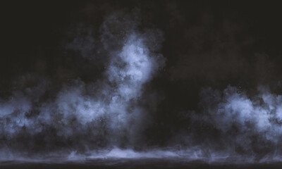 Empty fog room with floor Abstract stage of dark room concrete floor stage background