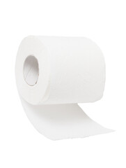 A roll of toilet paper is shown on a white background