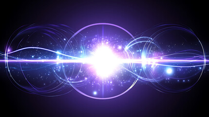 Obraz premium Abstract Light Burst with Concentric Circles and Waving Lines Design Elements Visualization