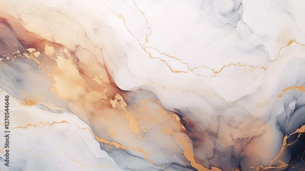 Poster  Marble effect background. Fluid art texture. Backdrop with abstract mixing paint effect. Mixed paints for interior poster.
