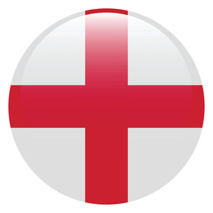Fototapeta premium Flag of England. England round flag logo icon computer vector illustration design