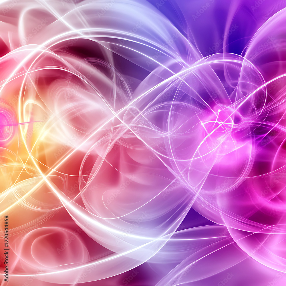 Poster abstract light swirls of color in an energetic digital art background with motion and glow