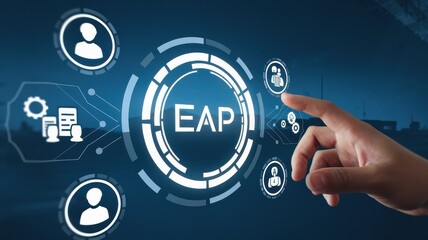 Employee assistance program is activated by a human finger touch