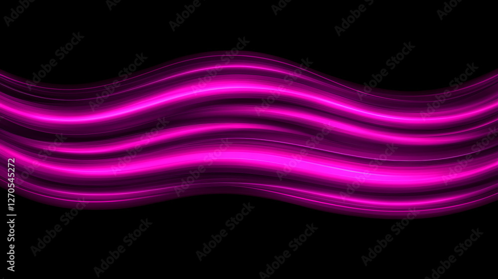 Poster abstract magenta wave design on black background for digital art and modern presentation projects