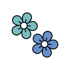 Pink Flower icon isolated on a white background. Vector illustration.