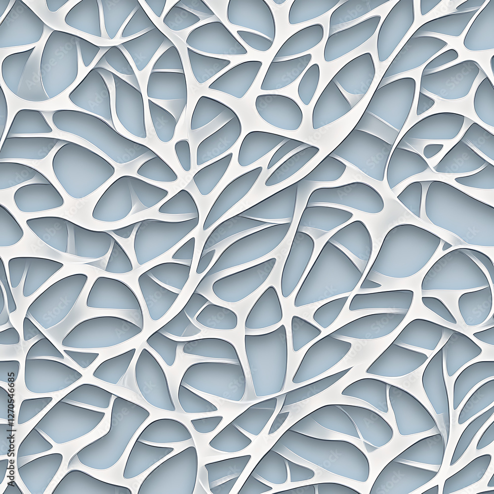 Aufkleber abstract network design with interwoven white lines on light blue backdrop for seamless patterns