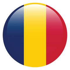 Flag of Chad. Chad round flag logo icon computer vector illustration design