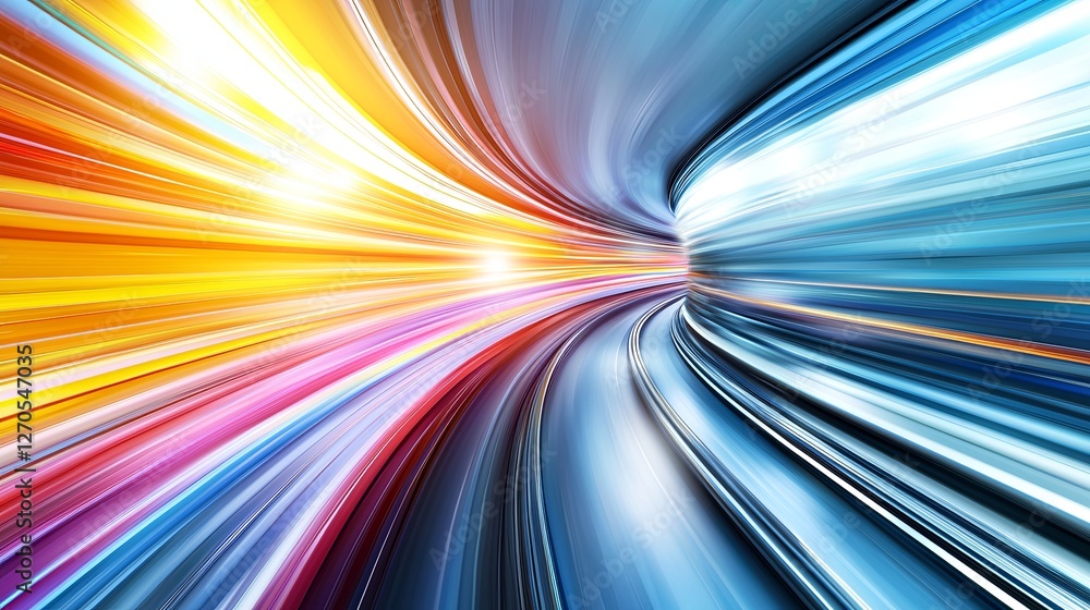 Poster abstract colorful light trails creating dynamic motion background