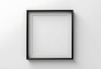 Black frame on the white wall and floor 3d rendering
