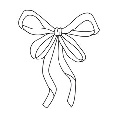 Elegant bow design with flowing ribbons suitable for various decorative purposes
