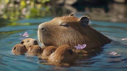 Family day with capybara a fun animal adventure