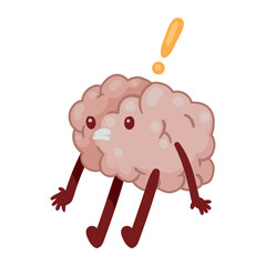Kawaii-style brain icon vector image with a white background