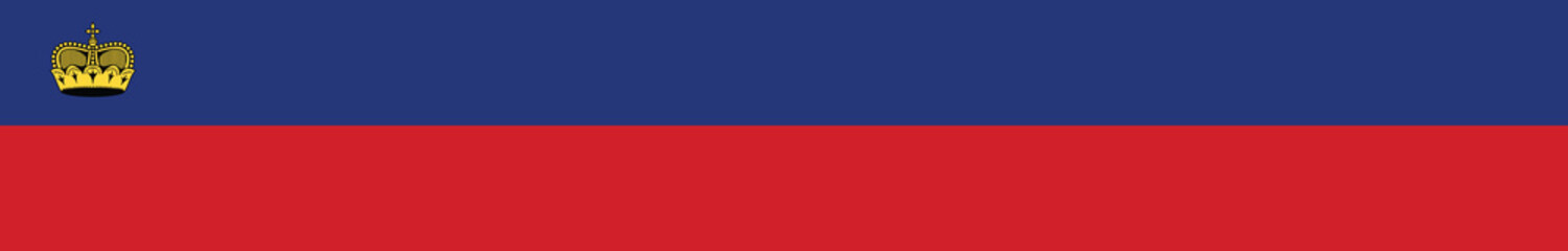 Obraz premium Flag of Liechtenstein. Liechtenstein flag long banner digital vector illustration