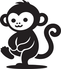 silhouette vector of a monkey