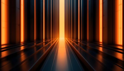 Abstract Vertical Lines with Warm Gradient and Depth