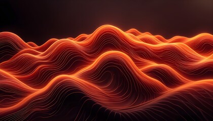 Obraz premium Abstract Fluid Contour Lines in Warm Hues