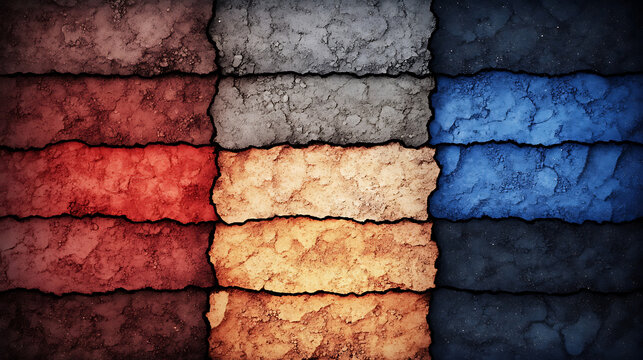 Abstract Stone Textures of Diverse Colors with Natural Surface Details and Rough Edges Artistic Design
