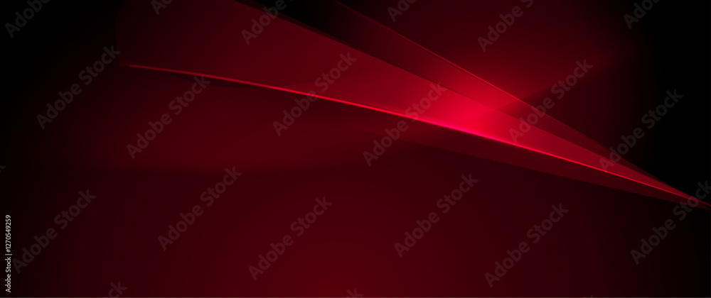 Poster Vector abstract dynamic geometric shape, wave flow line, light effect, and texture on red gradient color for wallpaper, template banner. Illustration modern graphic design for futuristic background