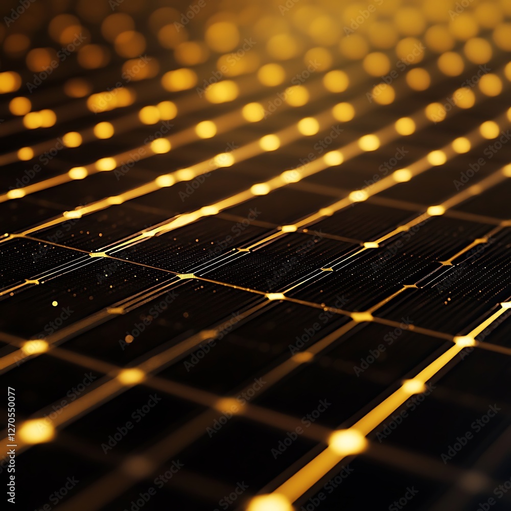 Poster abstract background of a golden glass surface with bokeh effect