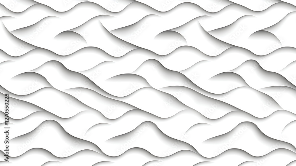 Poster abstract wavy layers with soft shadows geometric pattern design modern decorative texture background