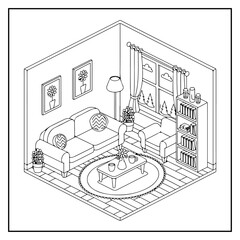 Fototapeta premium Little Corner Bold and Easy Coloring Book for Kids and Adults