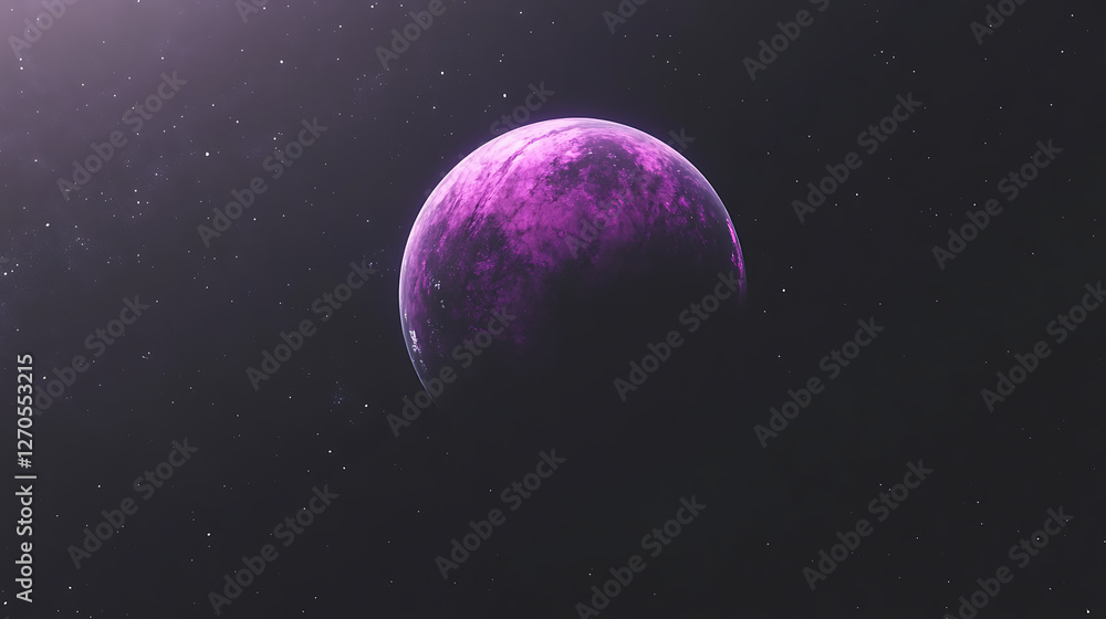 Poster amethyst celestial orb floating in infinite space radiating gentle light and cosmic wonderment