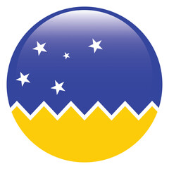 Flag of the Chilean Antarctic Territory. Button flag icon. Standard color. Circle icon flag. 3d illustration. Computer illustration. Digital illustration. Vector illustration.
