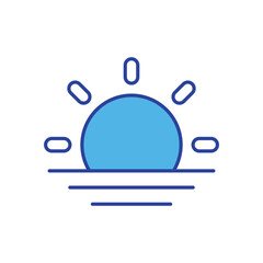 Sunrise icon isolated on a white background. Vector illustration.