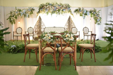 table and chairs wedding ceremony