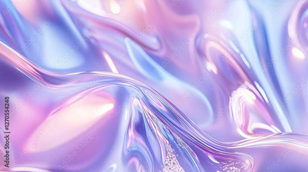 Poster abstract colorful wave surface with soft gradient reflections