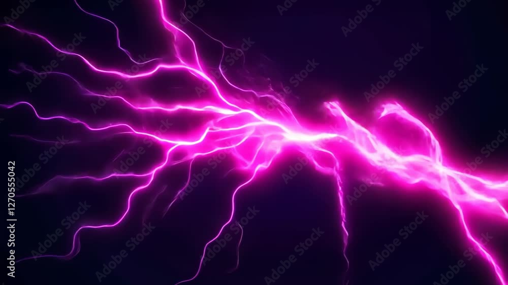 Poster neon neural network abstract illustration with glowing lines in futuristic style highlighting ai con