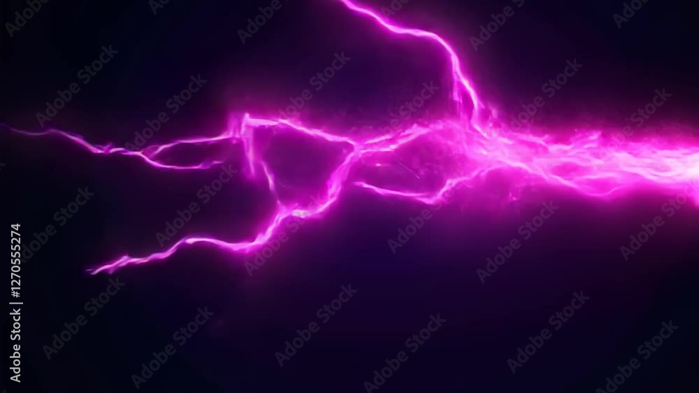 Poster neon neural network abstract illustration with glowing lines in futuristic style highlighting ai con